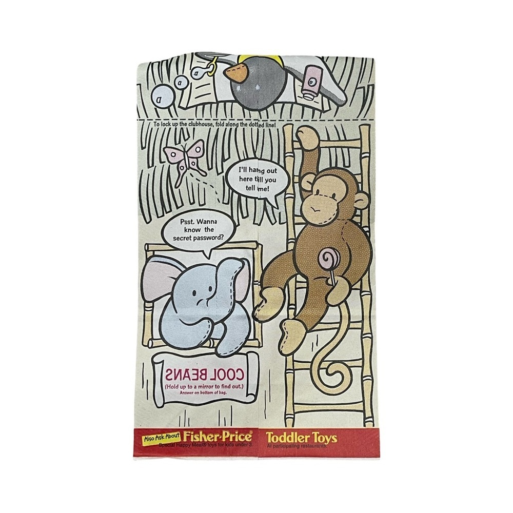 1998 McDonald's Happy Meal bag featuring Ty Beanie Babies and Fisher-Price